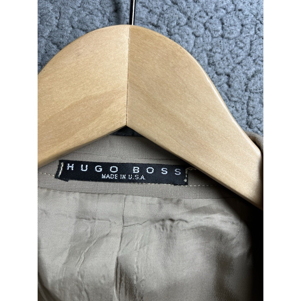 Hugo Boss Angelico Lucca Blazer‎ Suit Jacket Wool USA Mens Beige Size 42S - Picture 7 of 15